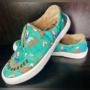 Reba By Justin Turquoise Western Alice Casual Loafers Shoes Womens Size 7.5